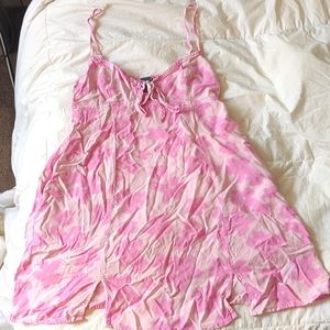 Pink floral mini dress